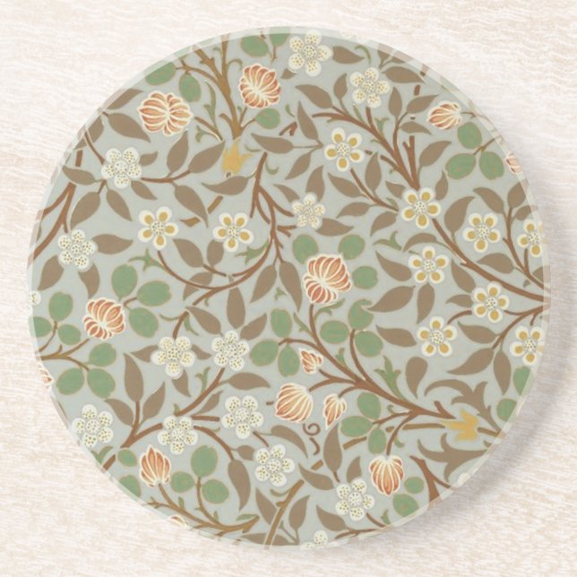 Posavasos De Arenisca William Morris Clover Flor Botánica (Frente)