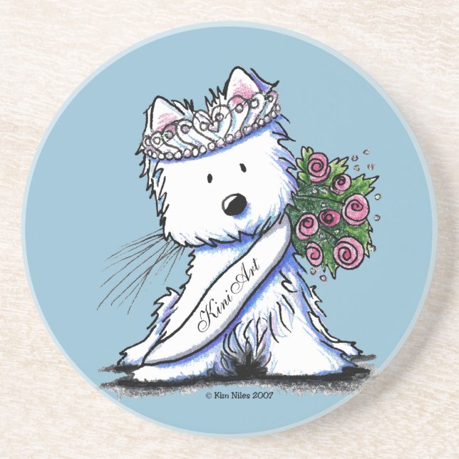 Posavasos De Arenisca Willow Westie Terrier Coaster (Frente)