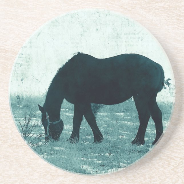 Posavasos De Arenisca Winter Percheron (Frente)