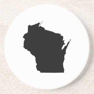 Posavasos De Arenisca Wisconsin en Negro