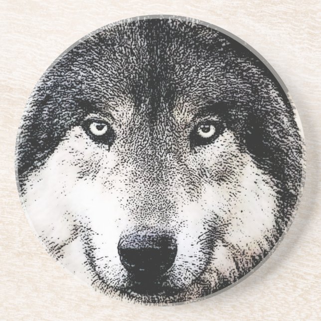 Posavasos De Arenisca Wolf Eyes (Frente)