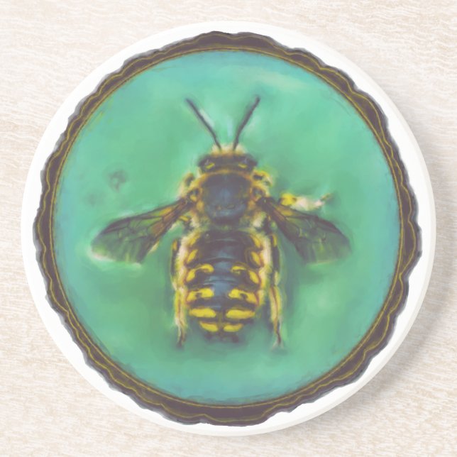 Posavasos De Arenisca Wool Carder Bee (Frente)