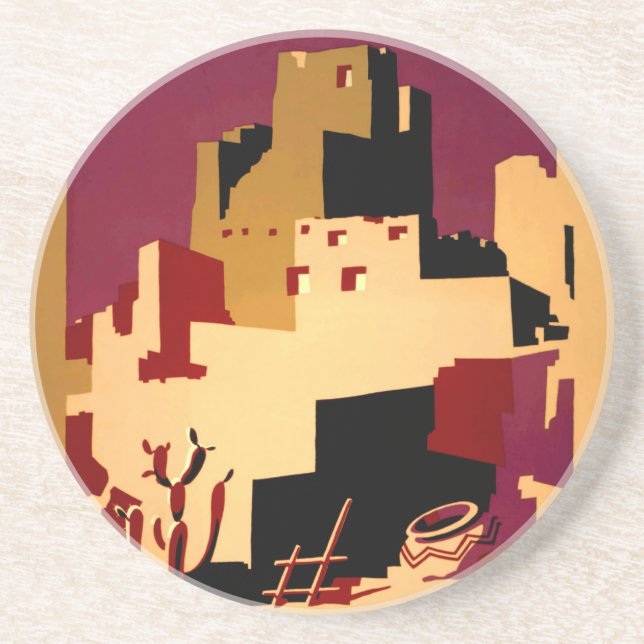 Posavasos De Arenisca WPA del Suroeste del Pueblo WPA Nacional (Frente)