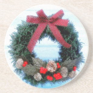 Posavasos De Arenisca Wreath de vacaciones