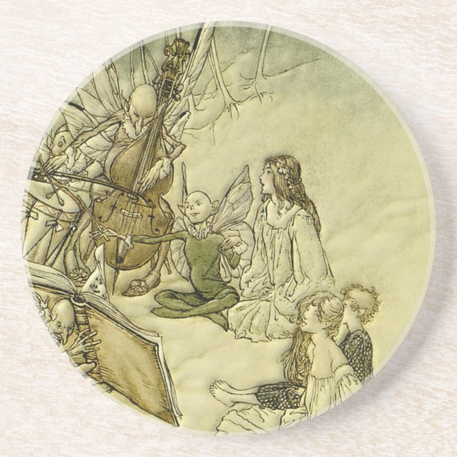 Posavasos De Arenisca Y una canción de hadas - Arturo Rackham (Frente)