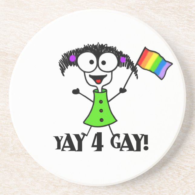 Posavasos De Arenisca Yay 4 Gay Coaster (Frente)
