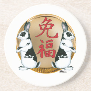 Posavasos De Arenisca Year of the Rabbit-Good Luck