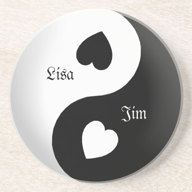Posavasos De Arenisca Yin Yang Love Coaster (Frente)