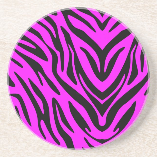 Posavasos De Arenisca Zebra rosa (Frente)