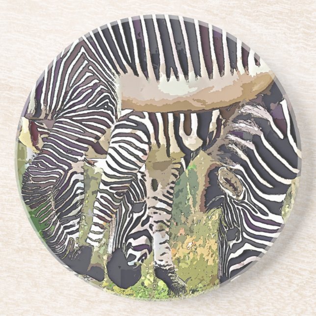 POSAVASOS DE ARENISCA ZEBRAS (Frente)