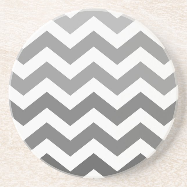 Posavasos De Arenisca Zigzags grises de Ombre (Frente)