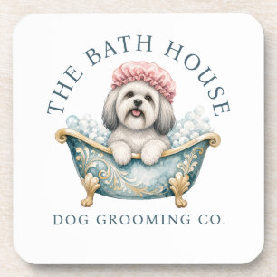 Posavasos de aseo de perro Lhasa Apso blanco