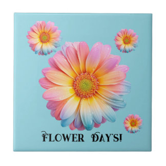 Posavasos de azulejo cerámico (Día de la Flor)