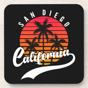 Posavasos de Bebida Atardecer Retro de San Diego C