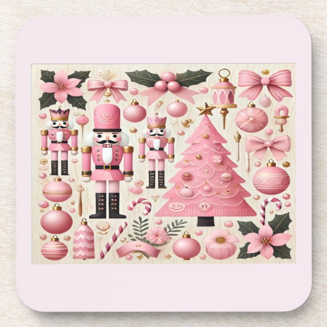 Posavasos de Bebida de árbol de Navidad con cascan (Frente)