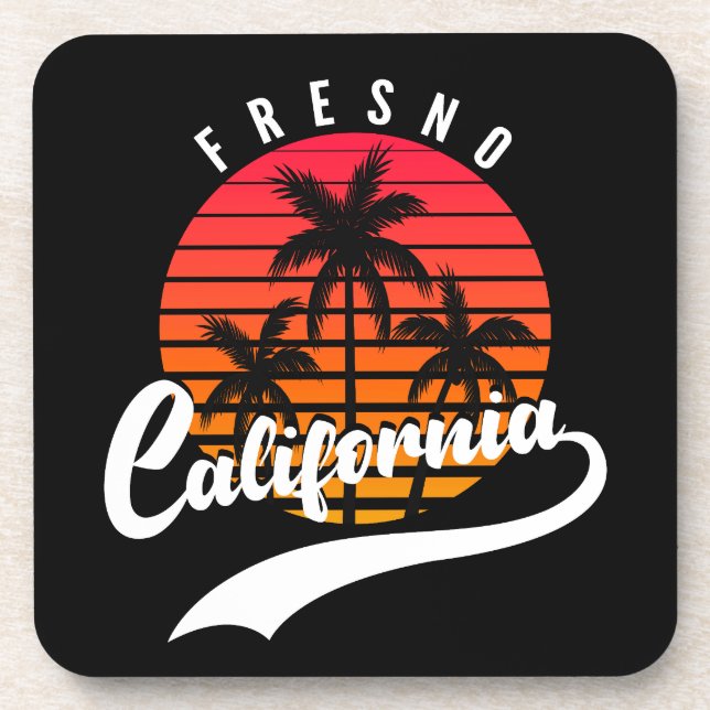 Posavasos de Bebida de la Puesta de Sol Retro de F (Frente)