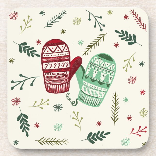 Posavasos de Bebida Navidad Mitones (Frente)