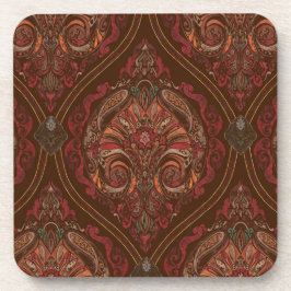 Posavasos de bebida vintage marrón con mandala de