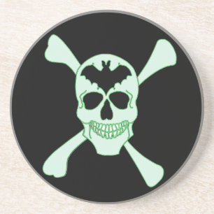 Posavasos de Calavera Verde y Huesos Cruzados