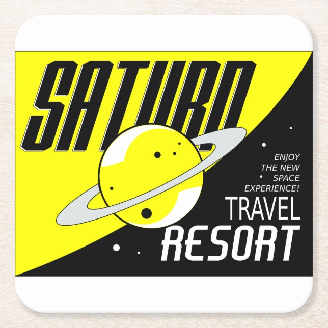 Posavasos de cartón con diseño espacial (Anverso)