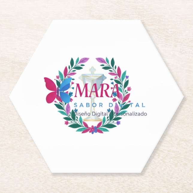 Posavasos de cartón Delantal — Marca con sabor (Anverso)