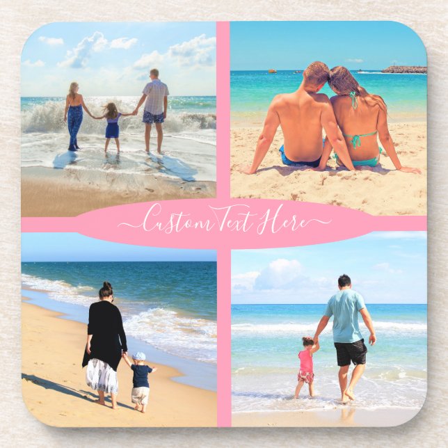 Posavasos de Colage de Fotos Personalizadas con Te (Frente)