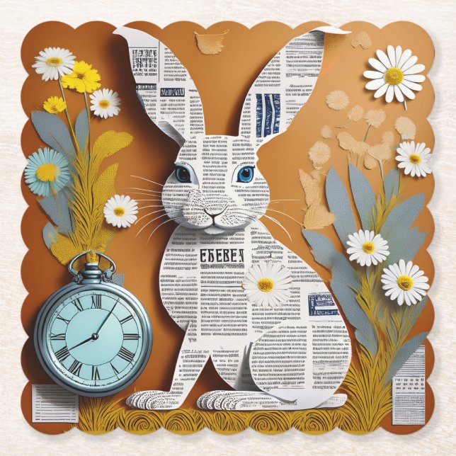 Posavasos de conejo de papel (Anverso)