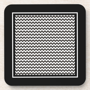 Posavasos de corcho con zigzags, chevrones negros