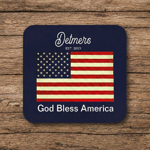 Posavasos de corcho de bandera personalizada Dios 