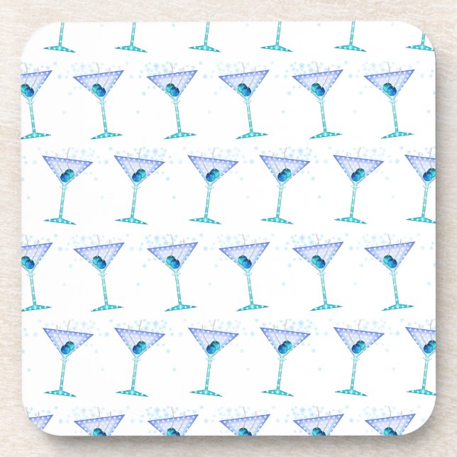 Posavasos de corcho de Martini Azul (Frente)