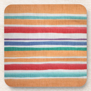 Posavasos de corcho de rayas multicolores