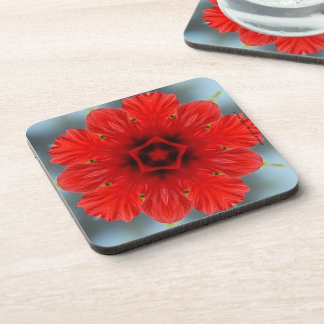 Posavasos de corcho Flor Roja (Lado Izquierdo)