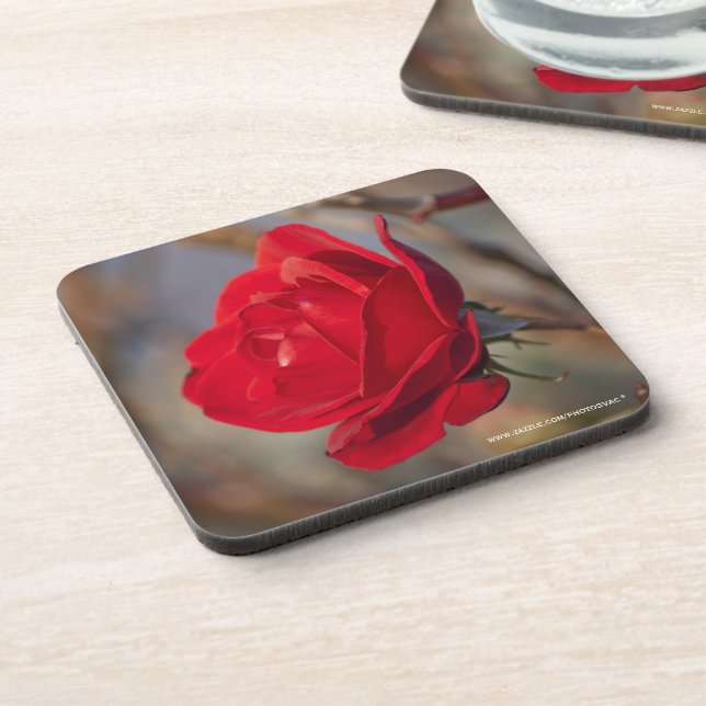 Posavasos de corcho Rosa Roja (Lado Izquierdo)