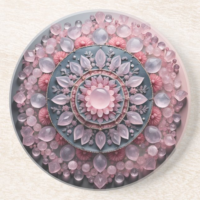 Posavasos de Cuarzo Rosa (Frente)