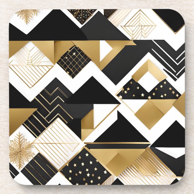 posavasos de diamantes de navidad abstractos (Frente)