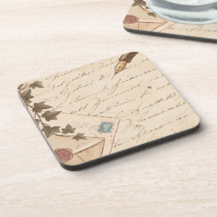 Posavasos de efímera botánica de carta vintage