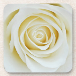 Posavasos de flor de rosa blanca