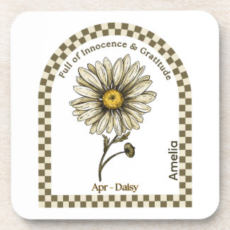 Posavasos de Flor Personalizado del Mes de Abril