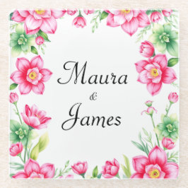 Posavasos de Flor Rosa