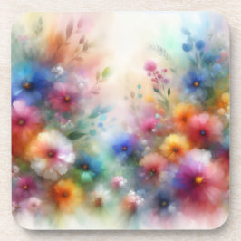 Posavasos de flores acuarela abstracta