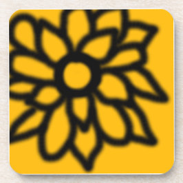 Posavasos de flores de arte pop (amarillo)