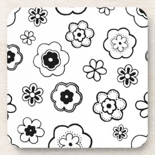 posavasos de flores de dibujos animados