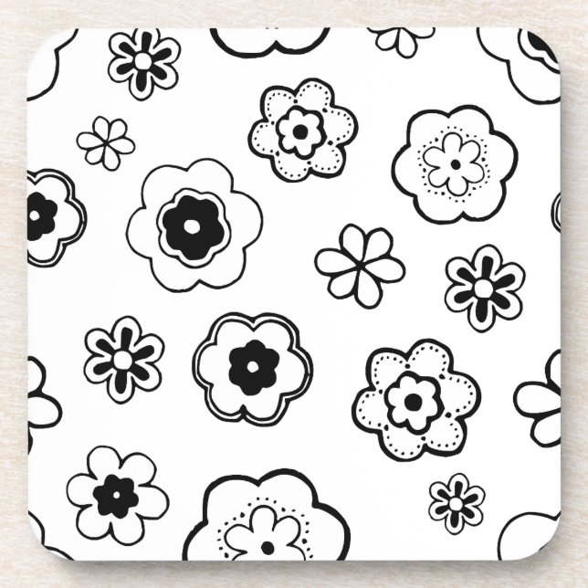 posavasos de flores de dibujos animados (Frente)
