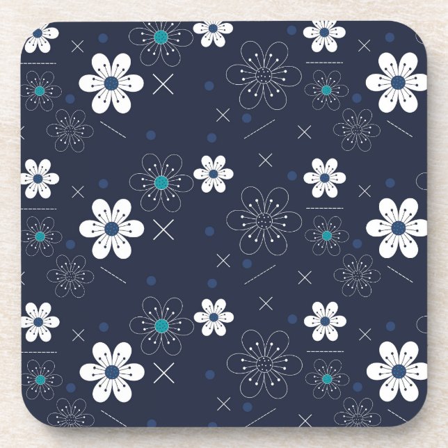 posavasos de flores de invierno a medianoche (Frente)