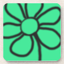 Posavasos de flores de Pop Art (verde)