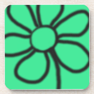 Posavasos de flores de Pop Art (verde)