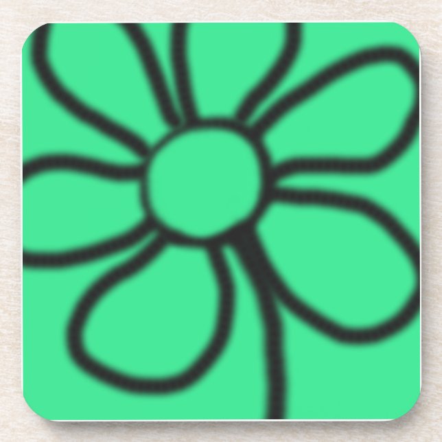 Posavasos de flores de Pop Art (verde) (Frente)