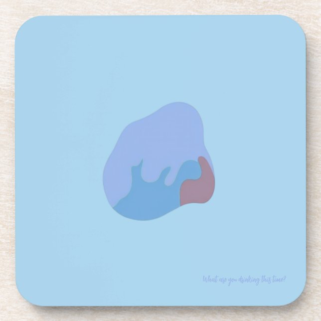 Posavasos de forma abstracta - Tonos azules (Frente)