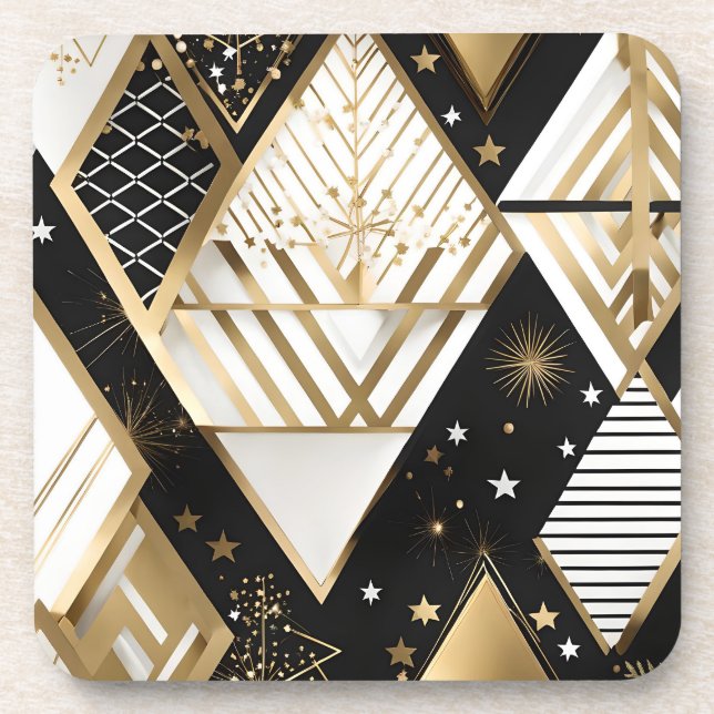posavasos de formas geométricas de navidad (Frente)
