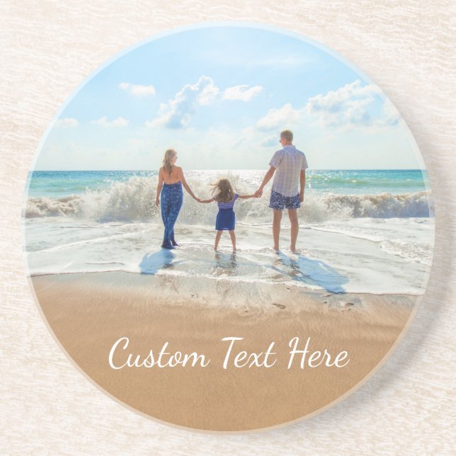 Posavasos de Foto Personalizada con Texto (Frente)
